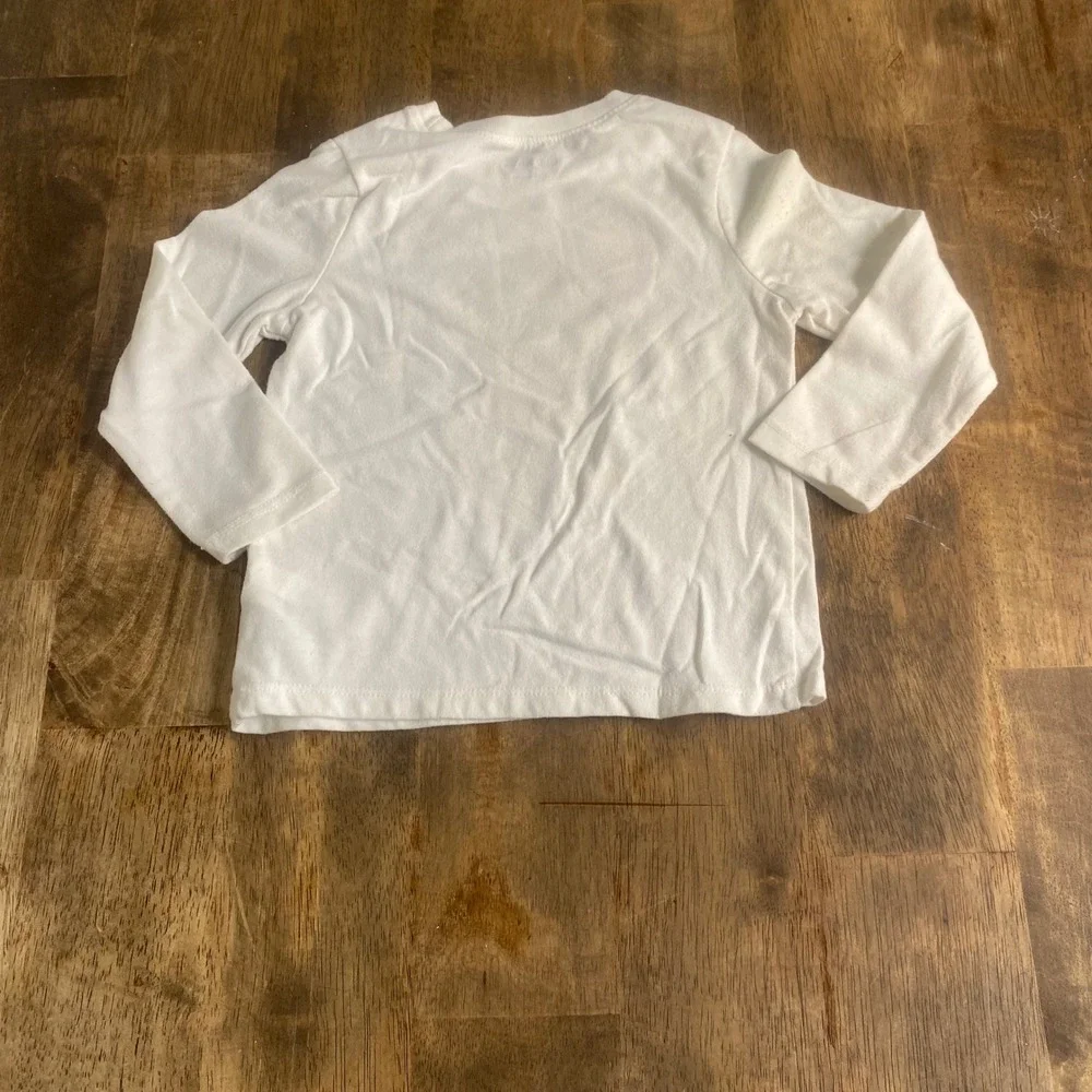 Old Navy Graphic Tee‎ Kids White Twinkle Toes Ballerina Long Sleeve SIZE 3T